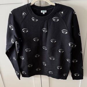 Kenzo Black Sweatshirt with Eye Pattern